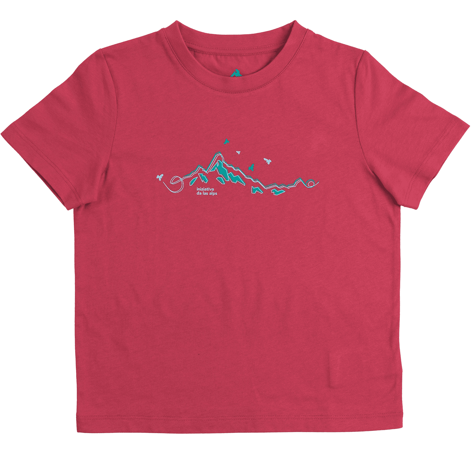 t-shirt-kinder-rot_berge-voegel_BIO_GOTS